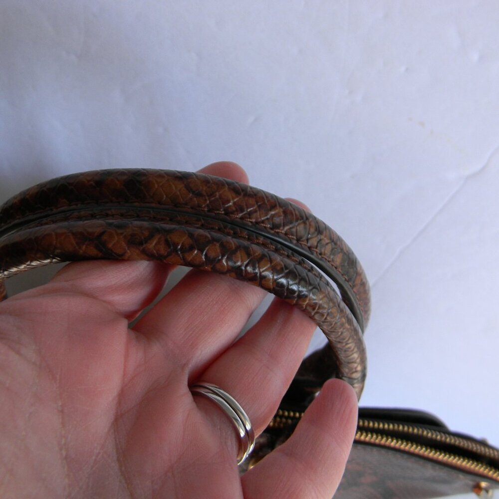 Michael Kors Elson Brown Snake Python Embossed Le… - image 4